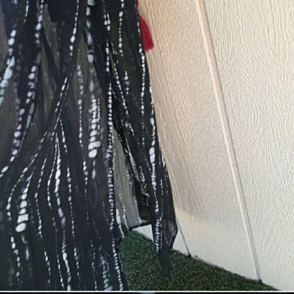 Knox Rose Gothic Witchy Maxi Dress Spaghetti Sheer Reptile Embroidered Blk Sz L - Picture 8 of 8